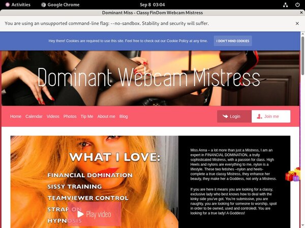 Dominant Miss - Classy FinDom Webcam Mistress Login