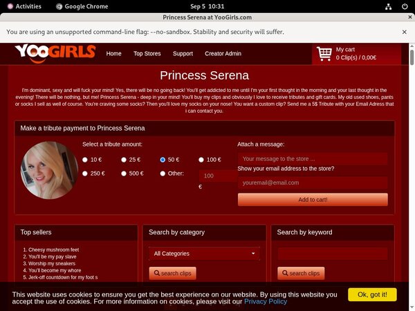 Princess Serena Vend-o.com
