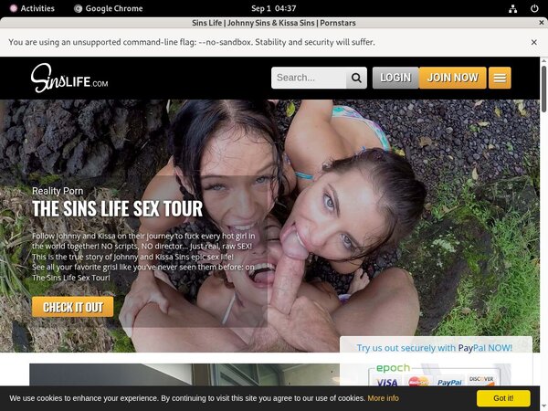 Signup Sins Life Paypal